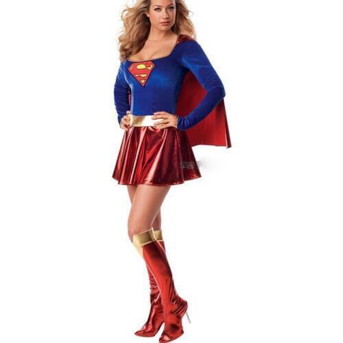 Long Sleeve Pincess Dress Super Woman Costume Personality Female Adult Disguisement Clothes Conjoined Trajes Game Cosplay CA477