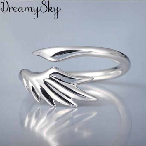 Punk Silver Color Wings Finger Rings For Women Antique Ring Christmas Gifts Jewelry