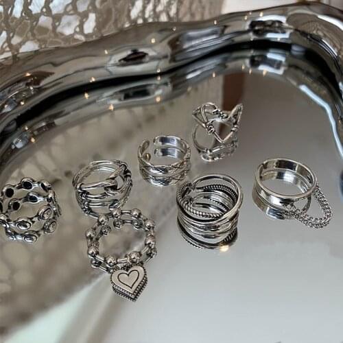 925 Fashion Sterling Silver Love Design Sense Net Celebrity Ring Simple Cold Wind Style For Women Jewelry Accessories Wholesale