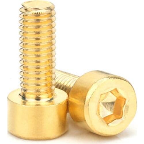 10pcs M5 brass Allen cylindrical head screws hex socket cup header screw bolts brassiness mechanical bolt 5mm-30mm length