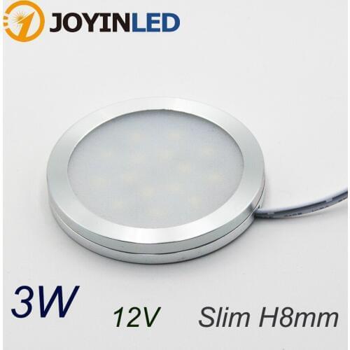 3W Slim 8mm 280Lm 80Ra Mini Led Spotlight Cabinet Showcase Stair Display Spot Lighting 3 Watts CE RoHS DC12V Lamp