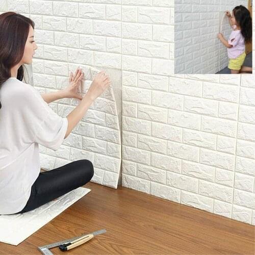 3D Brick Wallpaper Self Adhesive Imitation Brick Wall Stickers DIY Wall Stickers Modern Decorative for Home Kitchen Living Room
