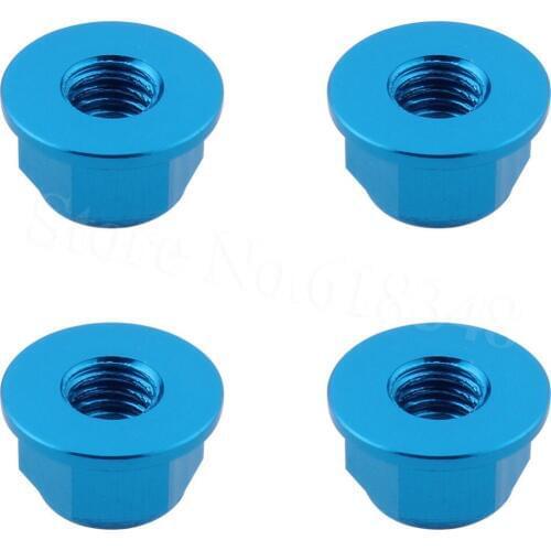 40PCS/Lot Aluminum M4 Wheel Lock Nuts Flange Nylon Self-Tightening 1/10th Scale RC Car Parts Replacement Hardware