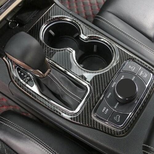 ABS Carbon fibre For Jeep Grand Cherokee 2014-2017 Accessories Car gear shift knob frame panel Decoration Cover Trim Car Styling