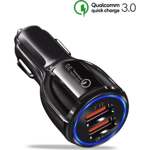 Car USB Charger Quick Charge 3.0 2.0 Mobile Phone Charger 2 Port USB Fast Car Charger for iPhone/Samsung Tablet Car-Charger
