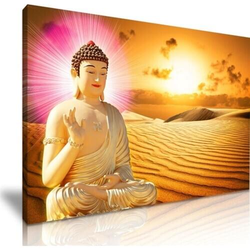 Beibehang Large Custom Wallpaper Mural HD Sakyamuni Buddha Buddha Gold Desert TV Wall Background Wall 3d wall murals