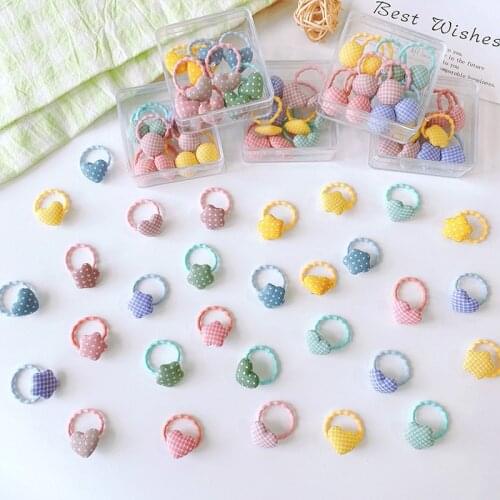 10PCS Fabric Grid Princess Headwear Kids Elastic Hair Bands Cute Children Hair Ties Girls Accessories Baby Headdress