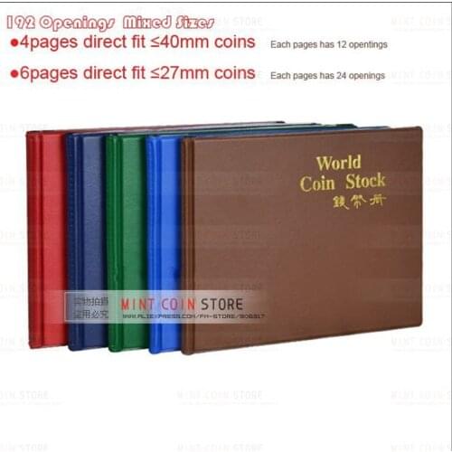 Yin 192 openings coin stock collection coin holders protection album