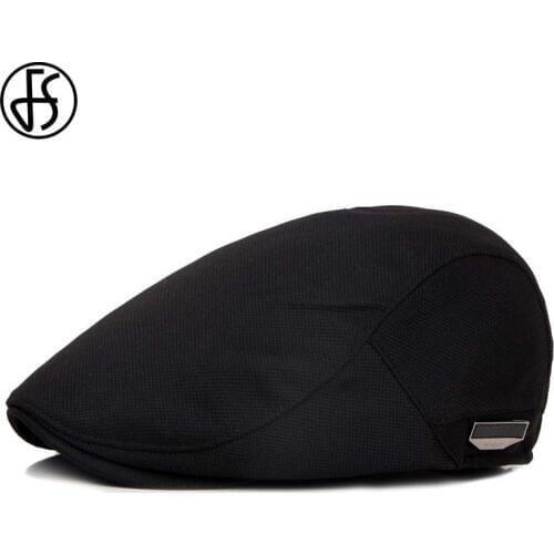 FS Fashion Flat Caps For Men Beret Hat Unisex Women Summer Casual Sun Hats Black Berets Femme Cabbie Peaky Chapeau Homme