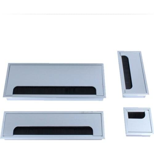 Aluminum Alloy Square Wire Hole Cover Office Table Computer Desk Thick Table Line Desktop Wire-crossing Box