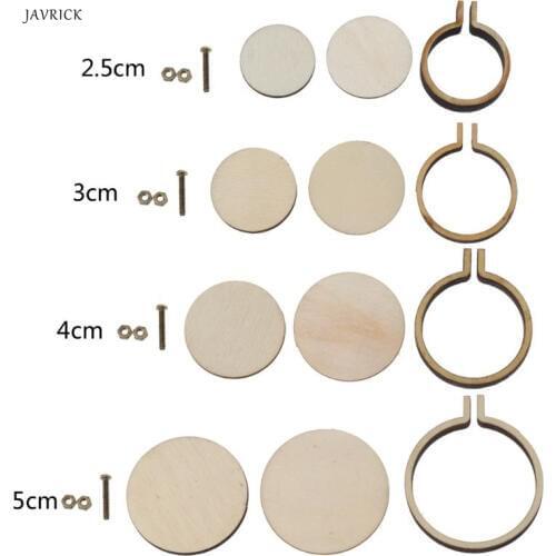 DIY Jewelry Parts Fashion Necklace Pendant Wooden Cross Stitch Hoop Mini Ring Embroidery Circle Sewing Kit Frame Crafts