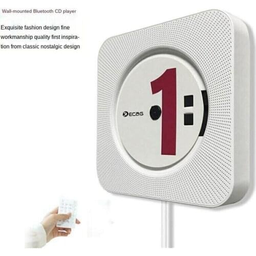 Wall Mounted CD Player Surround Sound FM Radio Bluetooth USB MP3 Disk Portable Music Player Remote Control Stereo Speaker Home