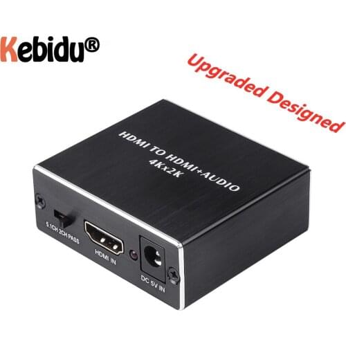 Upgraded 4Kx2K HDMI-compatible Audio extractor to HDMI-compatible with Optical TOSLINK SPDIF +3.5mm Stereo Audio Audio Splitter