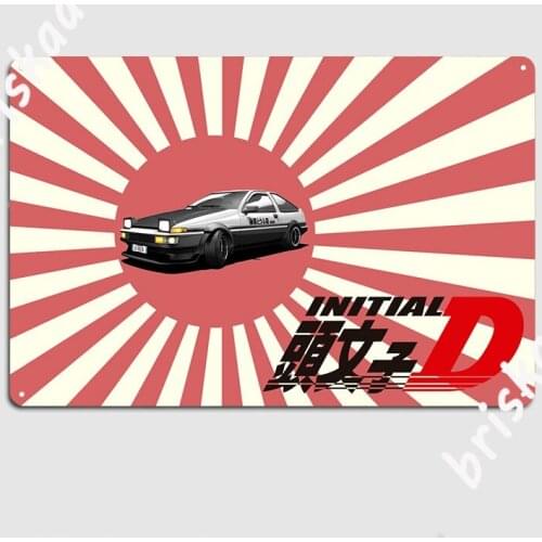 Initial D Metal Signs Club Pub Garage Customize Plaques Comic Metal Posters