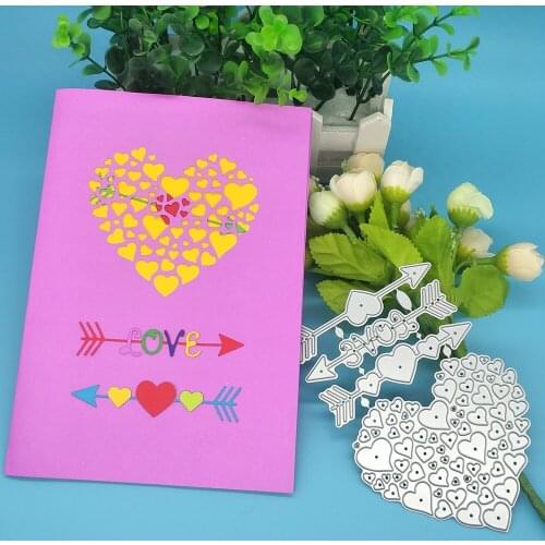 Peach Heart Eros Arrow LOVE Metal Cutting Mold Scrapbook Album Decoration DIY Handmade Art