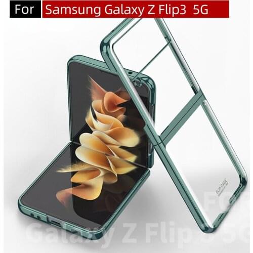 Plating Transparent 2021.8 New For Samsung Galaxy Z Flip 3 Case For Galaxy Z Flip3 5G Case