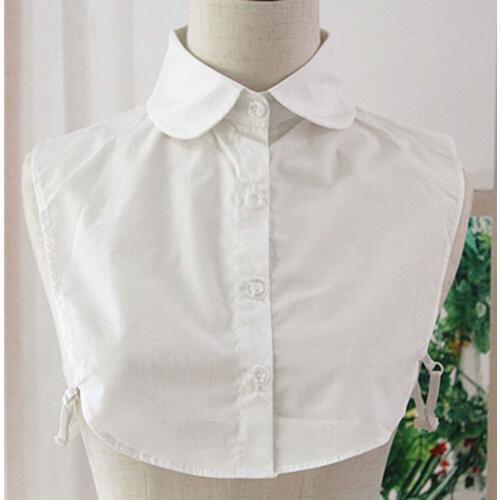 Detachable Women Shirt Fake Collar Cotton Solid Color Lapel False Blouse Top Sweater Neckwear Ladies Clothes Accessories -OPK