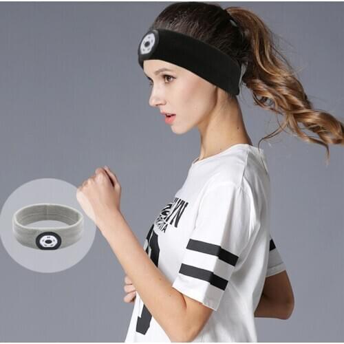 Outdoor Sports High Stretch LED Lighted Headband USB Rechargeable Moisture Wicking Running Hat Ultra Bright Waterproof
