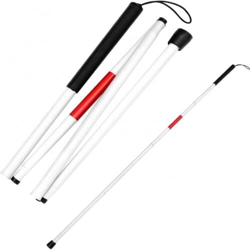 Walking Stick Travel Trekking Pole Aluminum Alloy 4 Section Hiking Stick Foldable Collapsible Cane Alpenstock for Outdoor