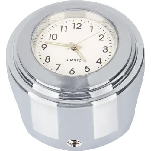 Universal 7/8 Waterproof Chrome Motorcycle Handlebar Mount Quartz Clock Watch Aluminum Luminous Clock Moto Black Accessorie