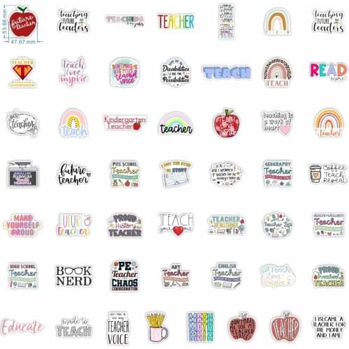2021 Teacher English inspirational cartoon 50Pcs/Lot Sticker For Luggage Laptop Bike Motorcycle Phone Car Case Decal Sticker