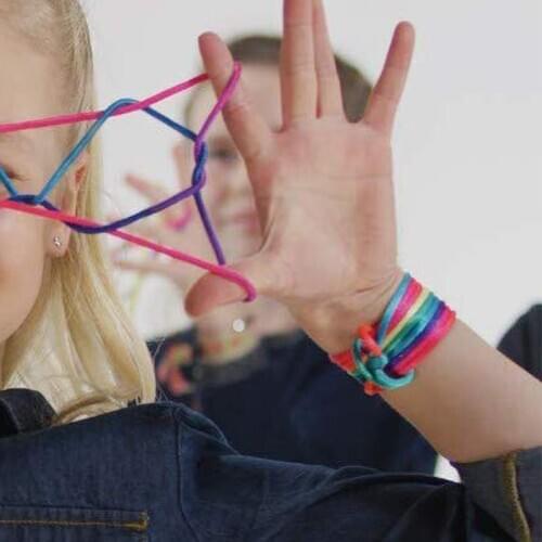 The Age Old Game Of The Finger Fun Twist String Rainbow Coloured Rope Chain With Children Rainbow Macrame Cord