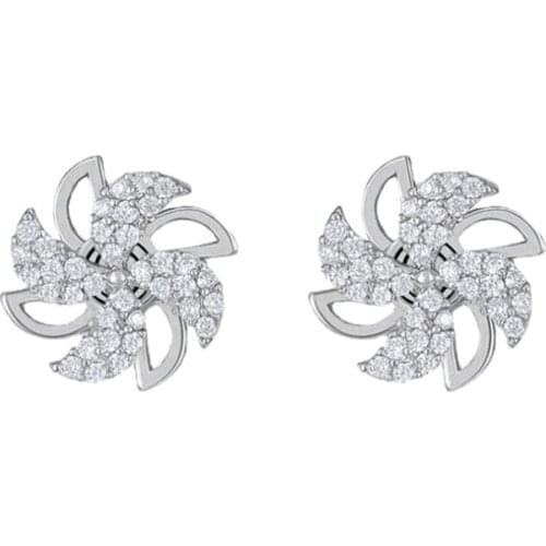 925 Sterling Silver Ear Needle Rotating Windmill Stud Earrings Exquisite And Elegant HighQuality For Women Jewelry Birthday Gift