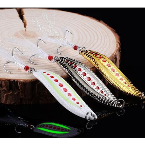 WALK FISH 1PCS Metal VIB 5/7/10/15/20g Luminous Leech Hook Fidget Spinners Spoon Angling Hard Baits Night Fishing Tackle