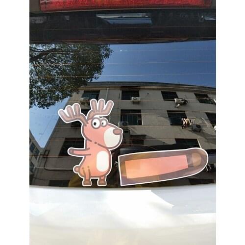 ZTTZDY Christmas Milu deer Car Rear Window Sticker Decorate YJ3-0026