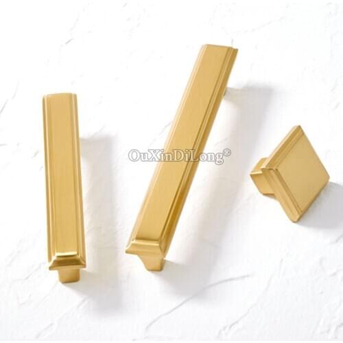 Top Quality 10PCS European Solid Brass Cabinet Door Handles Cupboard Wardrobe Drawer Kitchen Wine Cabinet Pulls Handles & Knobs