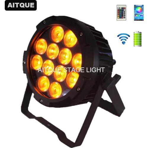 10pcs Stage Light Outdoor LED Par Can Light IP65 12x15w WIFI rgbwa uv 6IN1 Par Wash Battery Power wireless uplighting