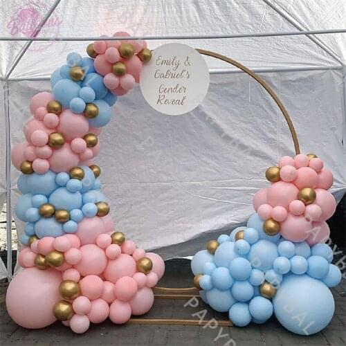 152Pcs Macaron Blue Pink Balloons Arch Garland Kit Chrome Gold Latex Balloon Set Wedding Birthday Party Supplies Decoration