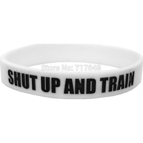 200pcs Shut up and train wristband silicone bracelets free shipping by FEDEX