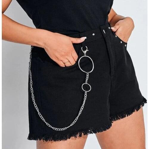 2021 High Quality Long Metal Keyring Keychain Chain Hipster Pant Jean Key Wallet Belt Ring Mens HipHop Jewelry Gift