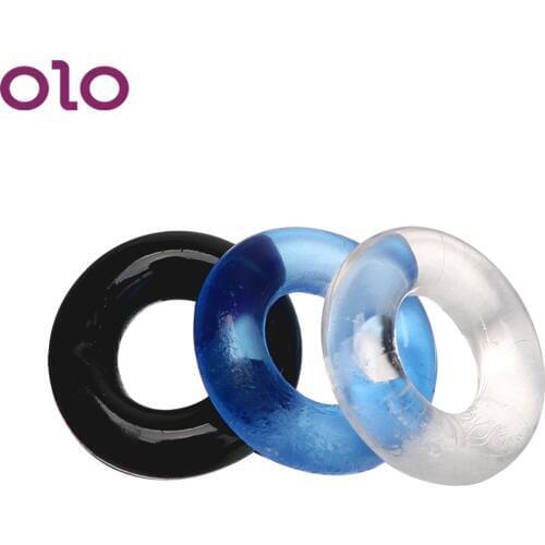 OLO 3 pcs/set Delay Ejaculation Cock Ring Chastity Male Penis Sleeve Silicone Penis Ring Sex toys for Men Sex Products