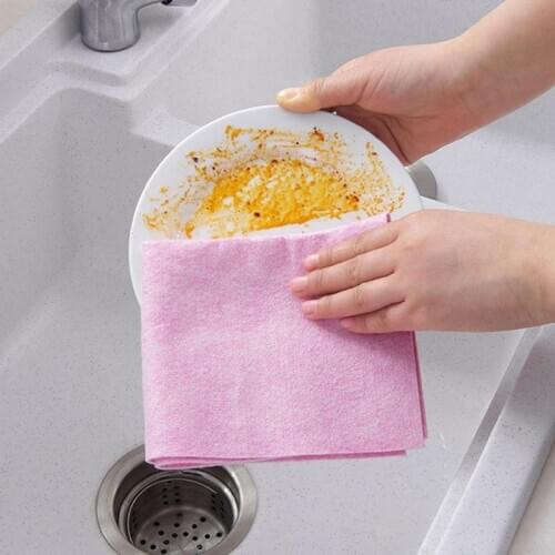 5Pcs Coconut Shell Washing Towel Kitchen Dish Clothes Absorbent Rags Cleaning Scouring Pad Anti-grease 30x26cm