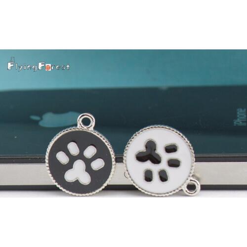 5 Pcs/lot Pet pendant 100% Stainless steel Pet footprints tag cat dog Necklace pendant Double sided design