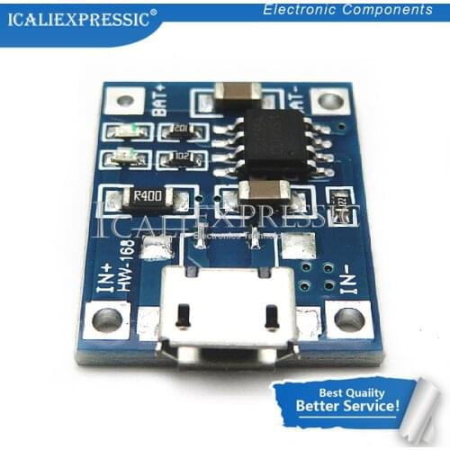 5PCS Micro USB 5V 1A 18650 TP4056 Lithium Battery Charger Module Charging Board With Protection Dual Functions 1A Li-ion