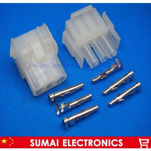 63080 3 Pin/way 6.3mm pitch Electrical connector kit (Housing+Terminal) for car/boat/motorbike ect