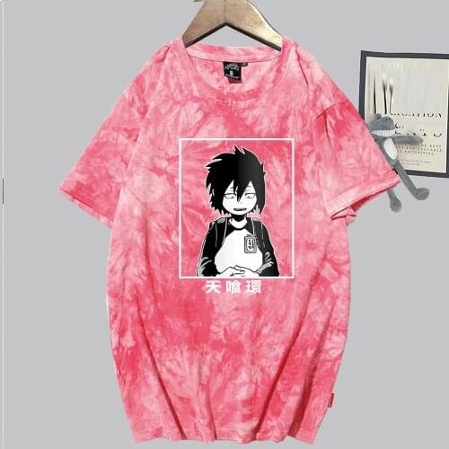 Tamaki Amajiki Anime T-shirt My Hero Academia Cosplay Men Women Tie-dyed Loose Oversized Casual Streetwear MHA Tee 2021 New Top