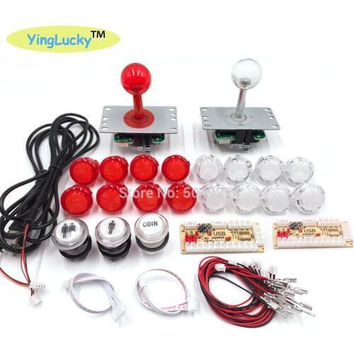 Sanwa joystick Arcade Kit Push button Joystick + USB Encoder+Wire Harness USB Controller For Arcade