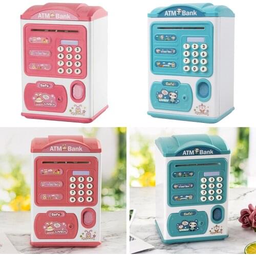 Fingerprint ATM Machine Piggy Bank Money Coin Saving Safe Box Password Code Piggy Bank Money Safe Box for kids birthdays Gift