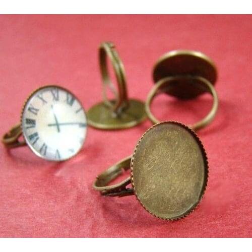 Free shipping!!!!! Adjustable Antique Brass 18mm Round Ring Base