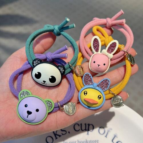 Shiny Crystal Bear Elastic Hair Bands Korea Hair Accessories Rubber Band Star Ball Gum For Hair Ties Scrunchies
