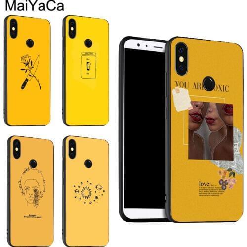 Yellow Aesthetic illustration For POCO X3 F2 Case For Redmi Note 9 Pro 8 7 8T 9S 9A 9C For Mi Note 10 Lite 9T A3 Coque