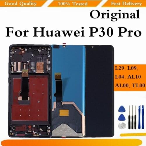 Original LCD For Huawei P30 Pro LCD Display Touch Screen Digitizer Assembly VOG-L29 VOG-L09 VOG-L04 Display With Frame Replace
