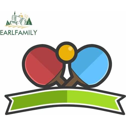 EARLFAMILY 13cm x 7.9cm For Ping Pong Car Bumper Window Stickers Body For Car Vinyl Car Wrap DIY Motorcycle Stickers