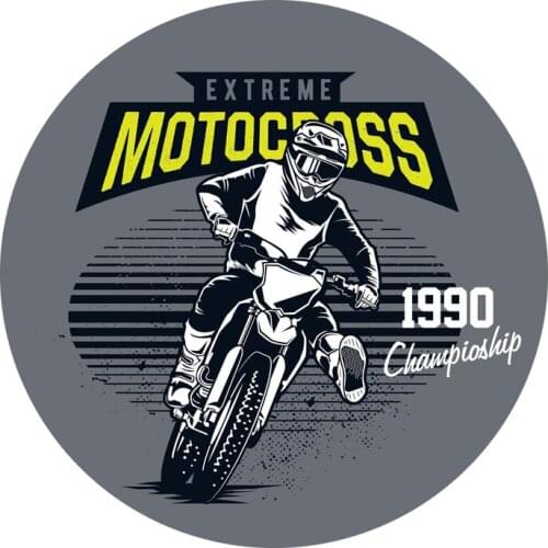 Extreme motocross emblem with rider on dirt bike badge sticker decal #1249
