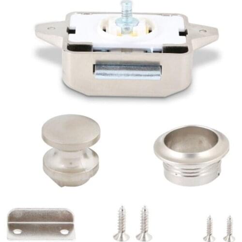 B36B Mini Push Button Lock Durable Alloy Hardware Fittings Suitable for 15-18mm Thickness Furniture RV Boat Caravan Door