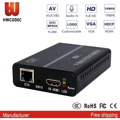 HWCODEC H8110VP H.264 Encoder HDMI/VGA/AV/YPBPR HD Video Streaming Encoder Full 1080P HD IPTV Encoder HDMI Encoder